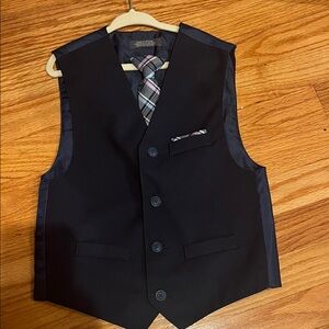 Boys Navy Vest with Clip Tie